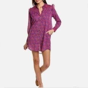 Roller Rabbit Augusta Darya Lightweight Tunic Cotton Shirt Dress XL Nwt